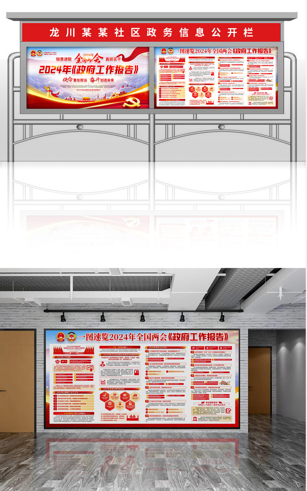 聚焦2024年全国两会精神政府工作报告宣传栏