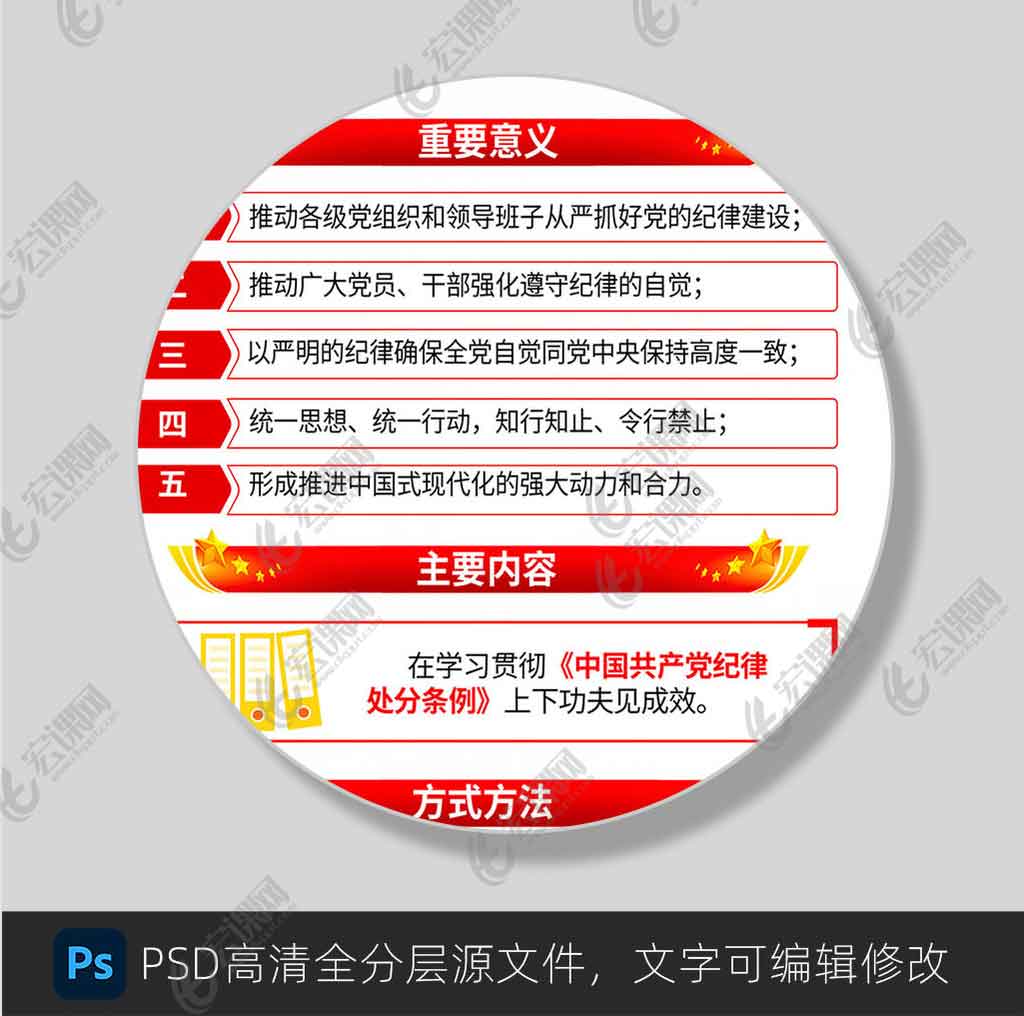 全党开展党纪学习教育主题宣传海报展板设计