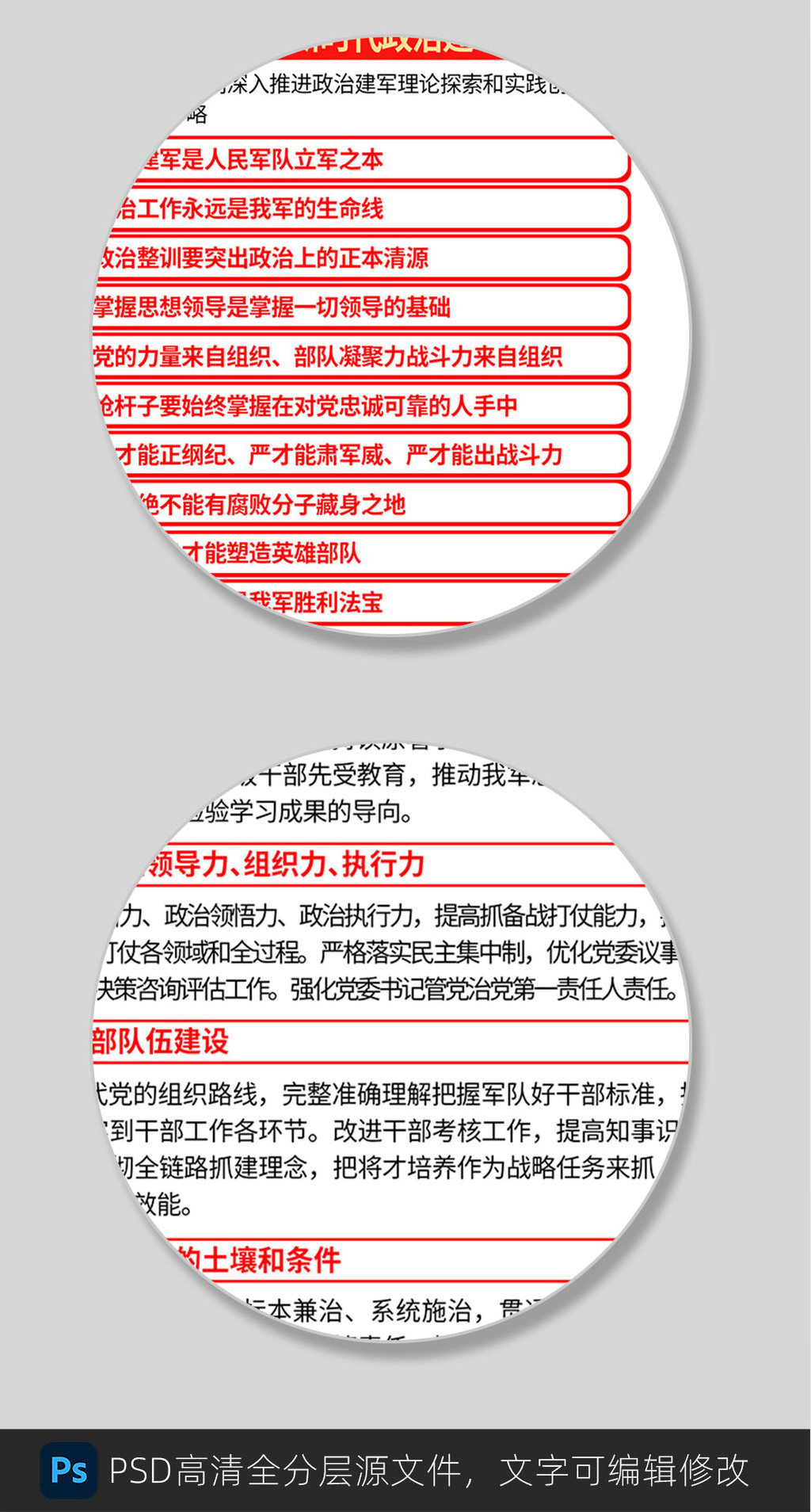 一图读懂中央军委政治工作会议重要讲话精神展板设计图