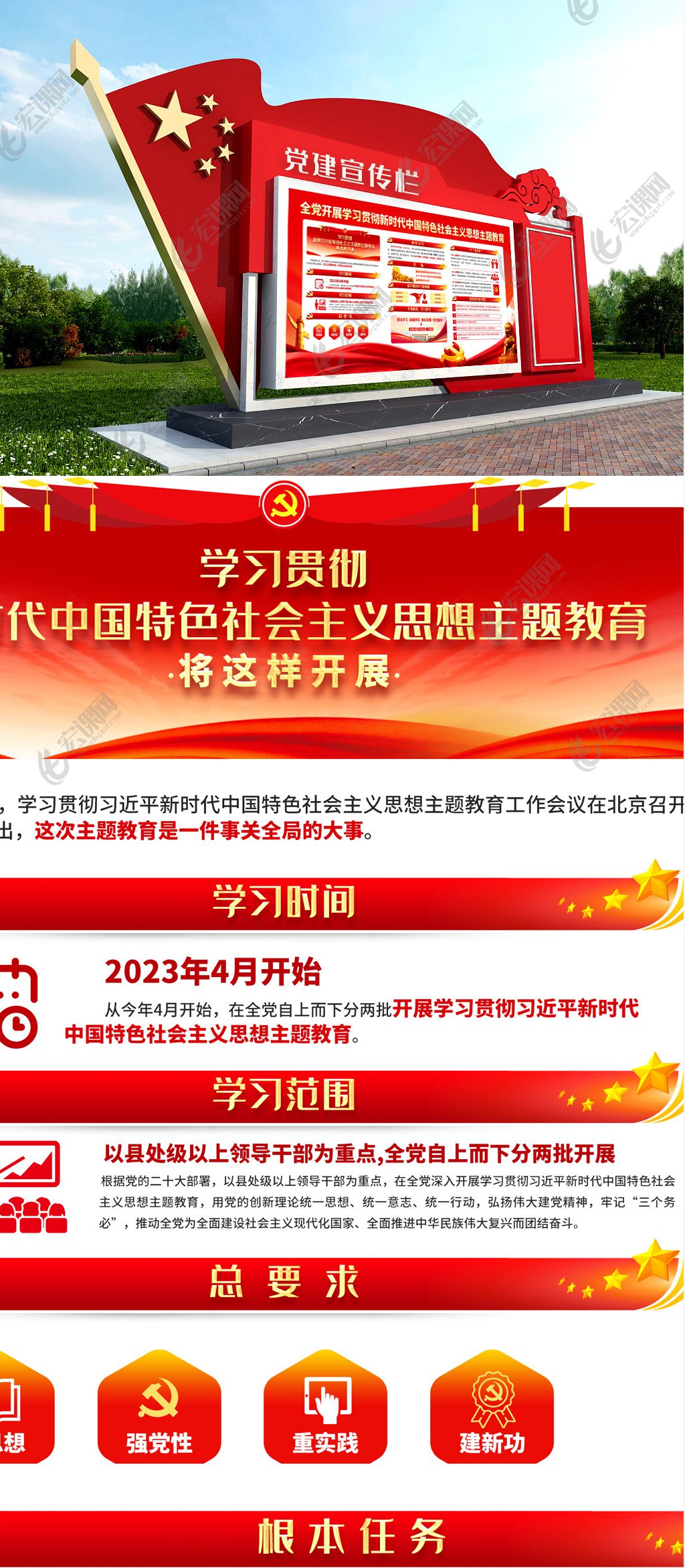 开展学习贯彻中国特色社会主义思想主题教育展板宣传栏